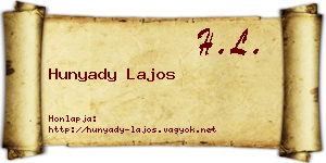 Hunyady Lajos névjegykártya